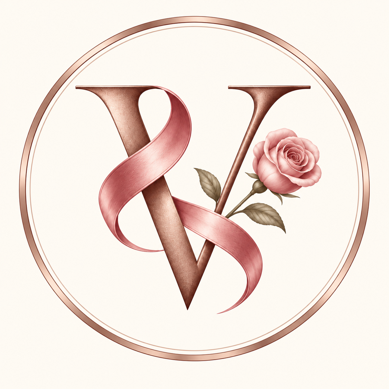 Kurdele ve gül detaylı VÉLOIRE monogramı
